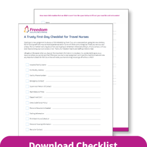 travel nursing checklist