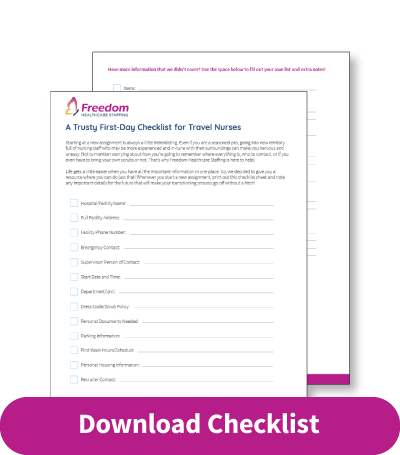 travel nursing checklist